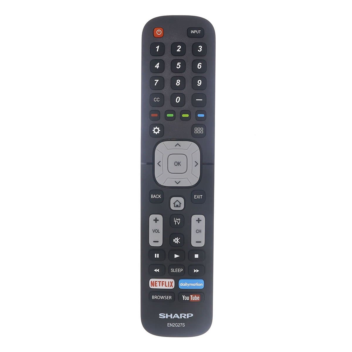 Original Sharp EN2G27S TV Remote Control with Netflix, YouTube, and Browser Buttons