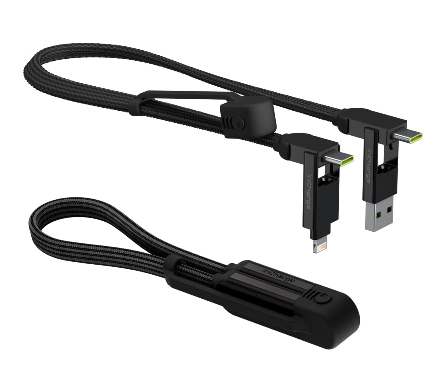Rolling Square 【Official】inCharge XL 30cm Charging Cable, Multi USB Cable, 6-in-1, 100W Super Fast Charging, Smartphone, Tablet, Laptop, USB-C, Lightning, Micro USB, Data Transfer, 30cm, High