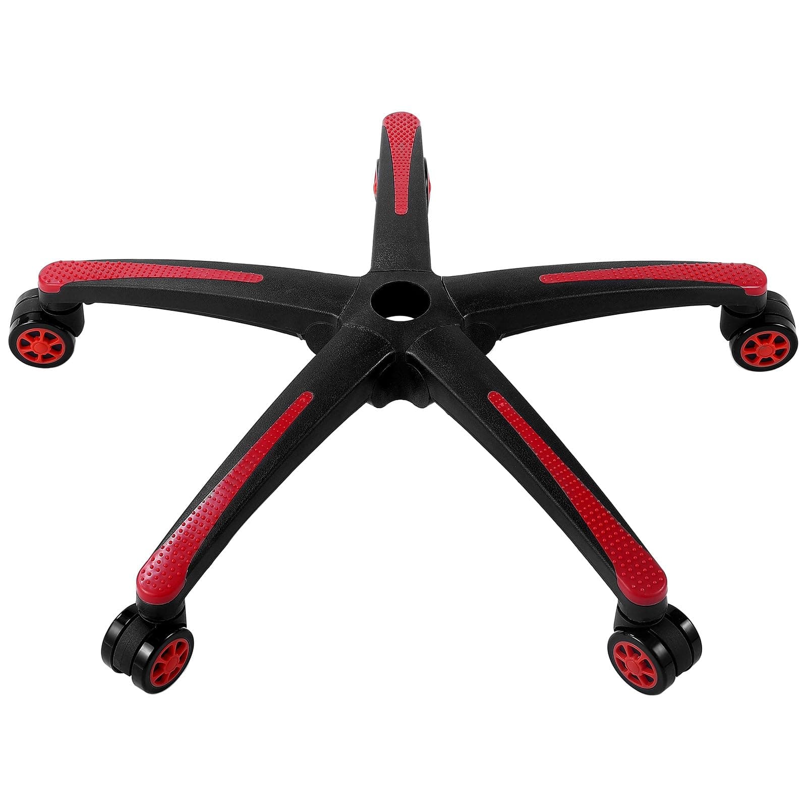 VEVOR Office Chair Base Replacement, 28", 2500 lbs Static Load, Heavy Duty Universal Computer Desk Chair Stool Base Part with 5 Casters and Reinforced Legs, Desk Chair Base Replacement, Black + Red