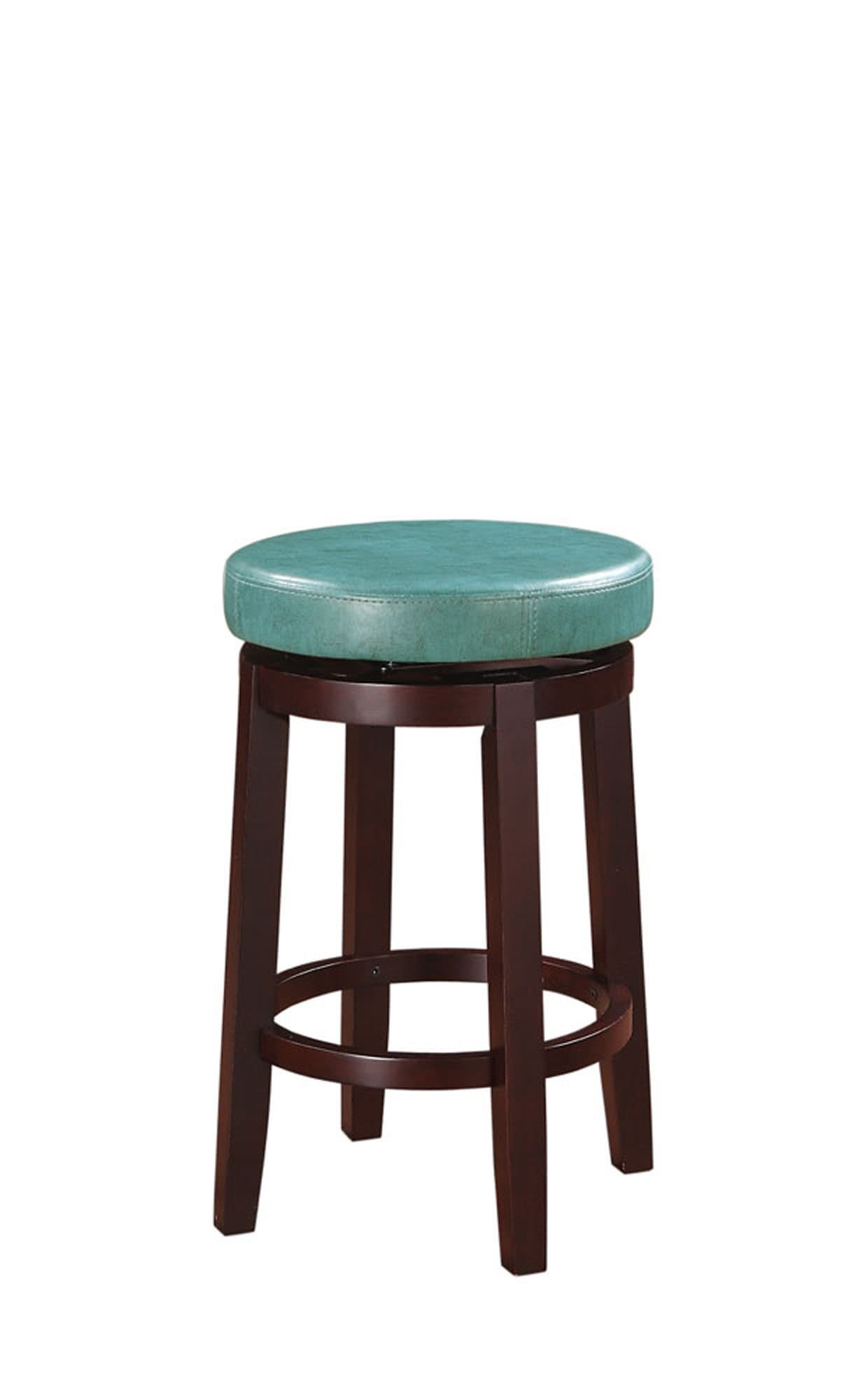 LinonMaya Counter, Brown Stool, 24", Teal
