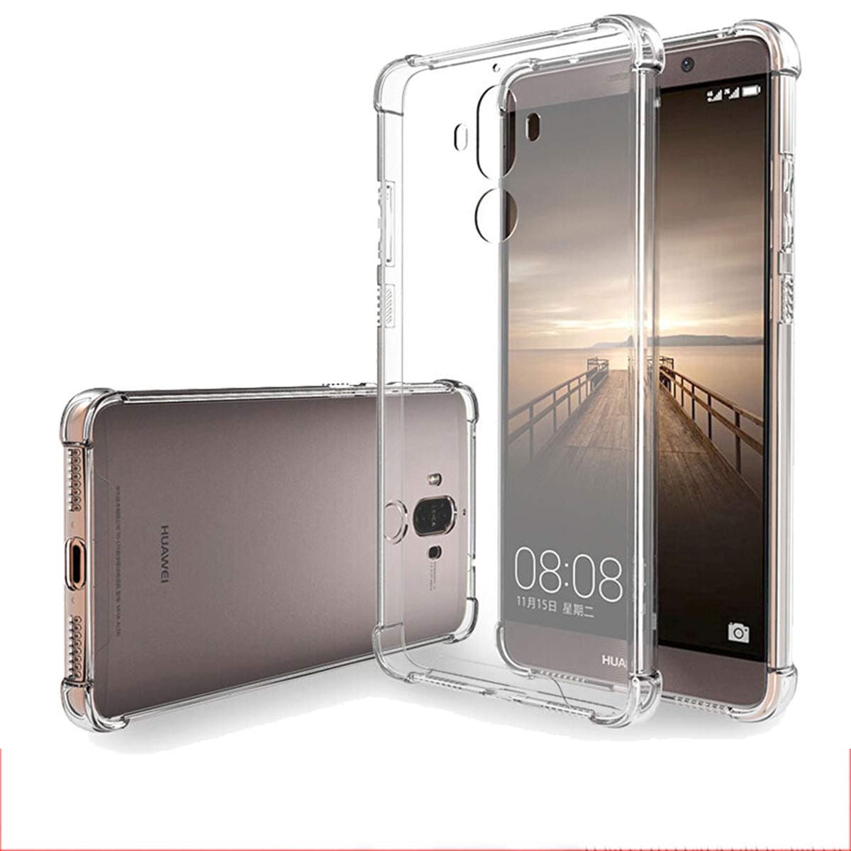 iCoverCase Compatible with Huawei Mate 9 Case, Crystal Clear Soft TPU Shock Absorption Bumper Slim Thin Case -Clear