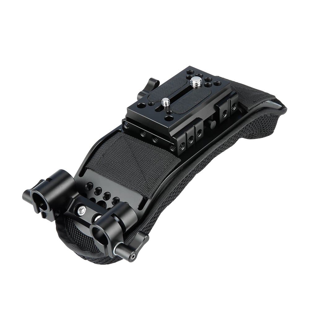 NICEYRIG 15mm Shoulder Pad with Quick Release Baseplate for Manfrotto, 15mm Rod Clamp Applicable for Video Camcorder Camera DV/DC Support System DSLR Rig