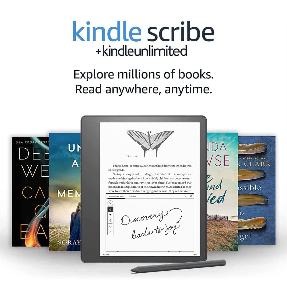 Kindle Scribe | The first Kindle for reading and writing. Features a 10.2-inch, 300 ppi Paperwhite display and includes Premium Pen | 64 GB + Kindle Unlimited