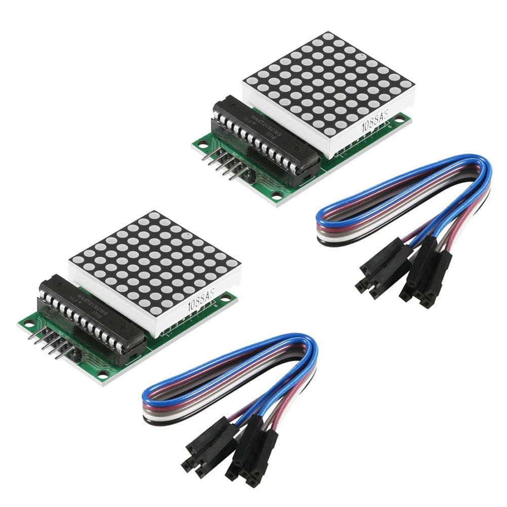 ACEIRMC Organizer 2PCS MAX7219 Dot Matrix Display Module Single-Chip Control LED Module DIY Kit for Arduino with 5pin Line