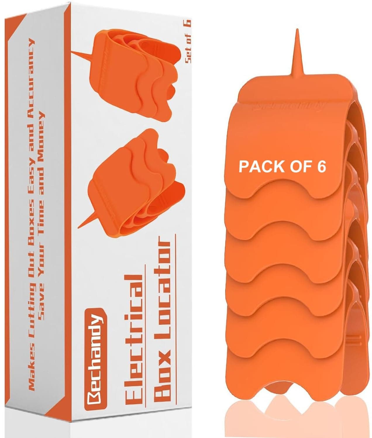 6 Pack Drywall Outlet Marker - No Measuring Needed Marking Tool for Electrical Box Locator, Hard ABS Plastic Cutout for Installation, Wire Protection