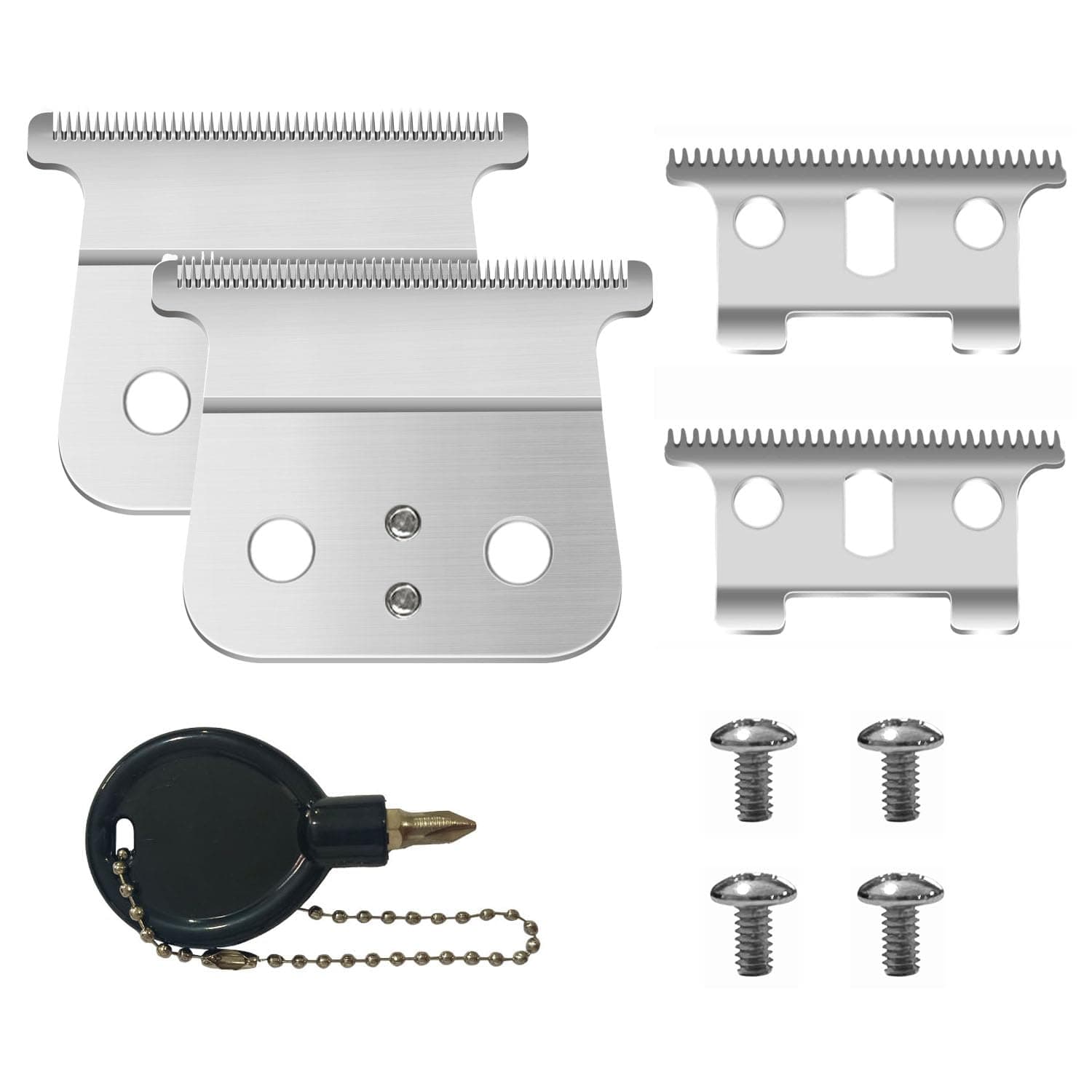 2 Pack Silver Trimmer Barber Replacement Blades Compatible with Andis T Outliners Blades, Gtx, G, GO, GTO, Headliner LS2, LS3 Trimmers and #04710/04521 Trimmers