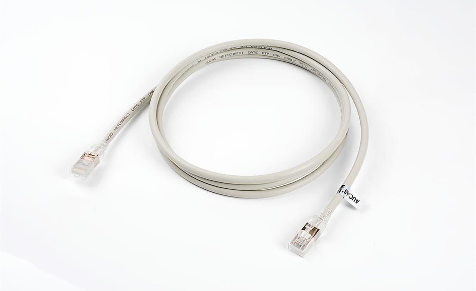 AUCAS Cat6 RJ45 Shielded Ethernet Cable Round Patch Cord Cat6 FTP Network Cable Patch Cable, Color Grey,1PCS (3m)