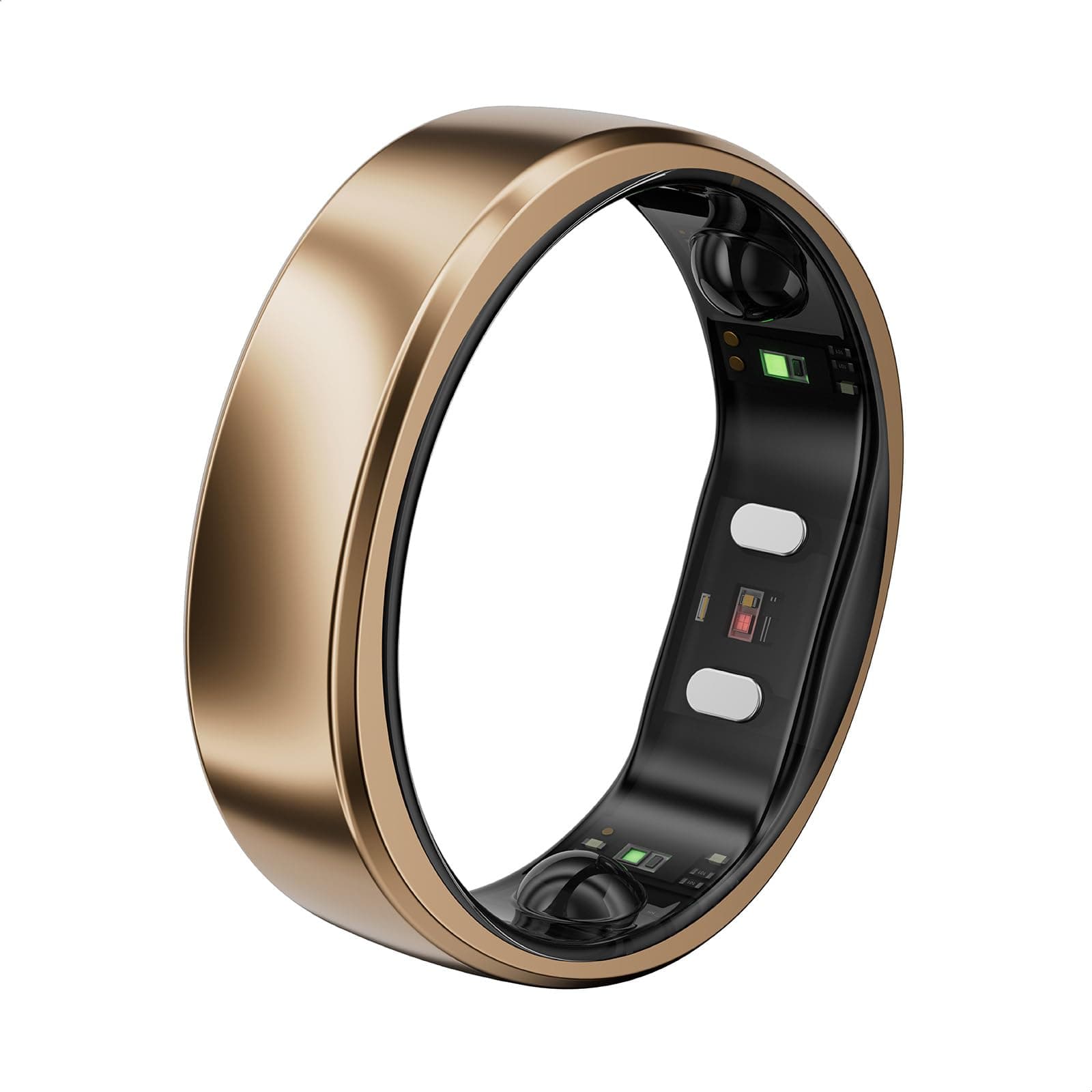 RingConn Gen 2 Air, Ultra-Thin AI Smart Ring, 10-Day Battery Life, Fitness/Sleep/Stress/HR Tracker for Women&Men, IP68 Waterproof Health Ring Compatible with iOS & Android (Size 8, Dune Gold)