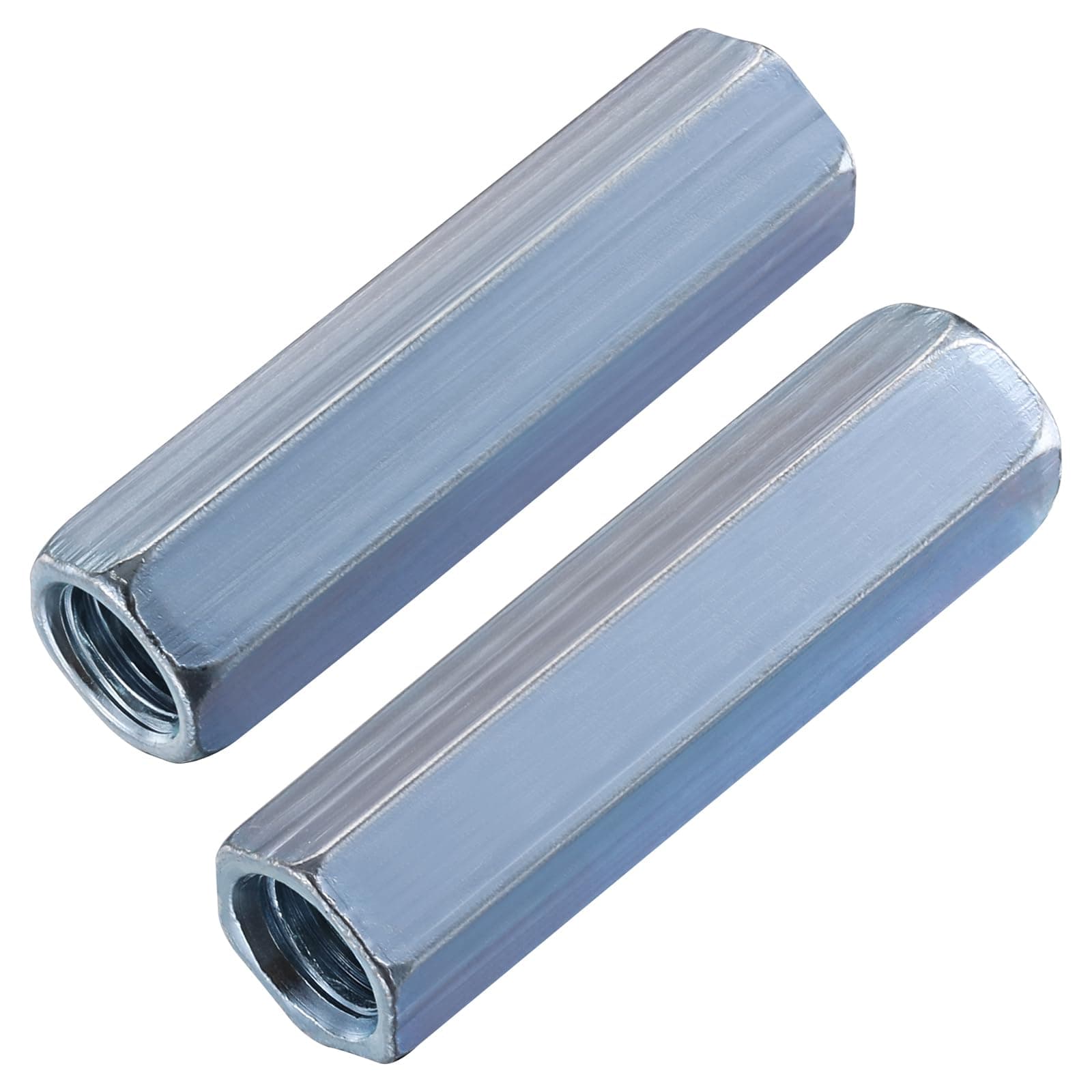 Wensilon(20 pcs) 1/4"-20 Coupling Nuts zinc, Extended Hexagon Plated Steel Rod Coupling Nuts
