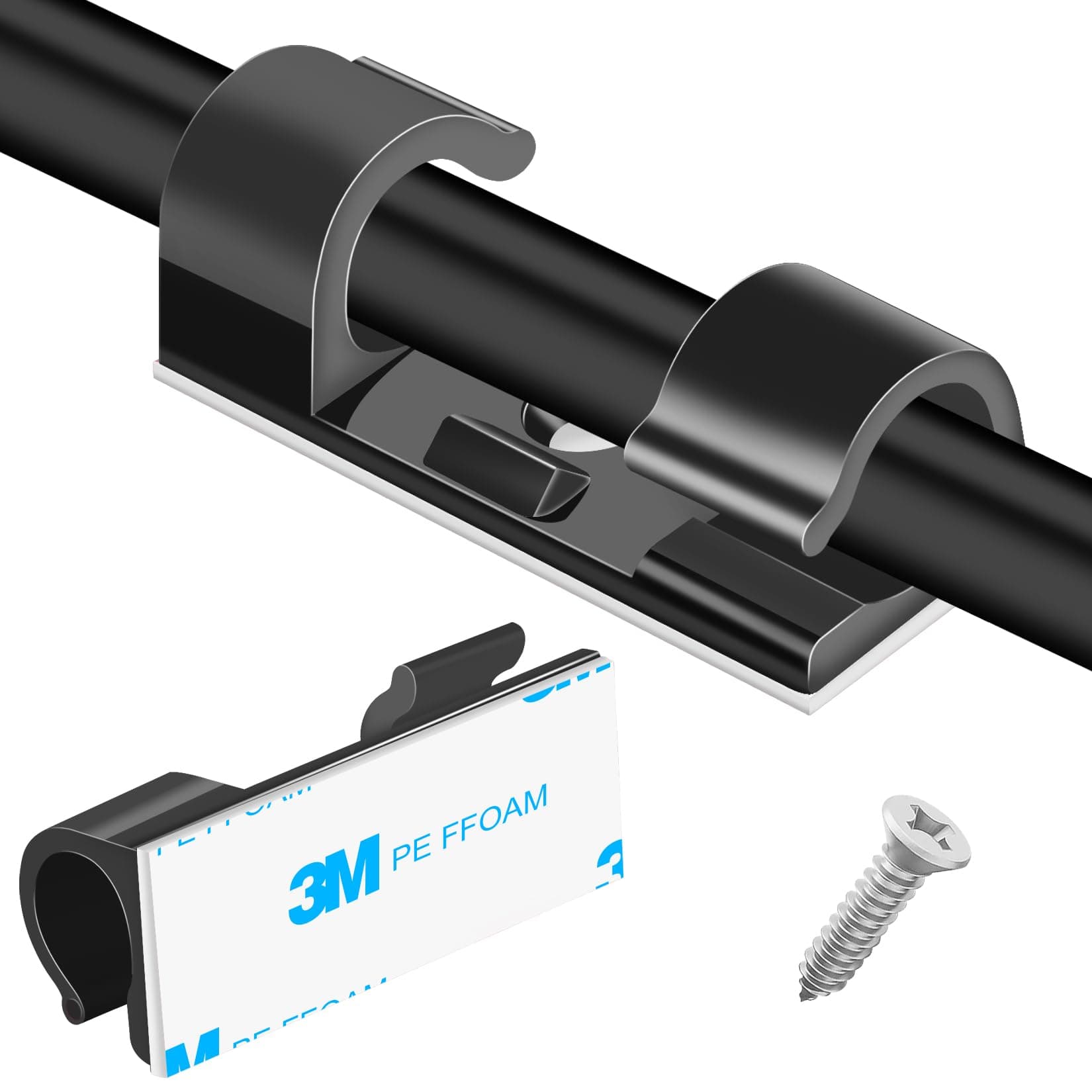 Medium Black Cable Clips