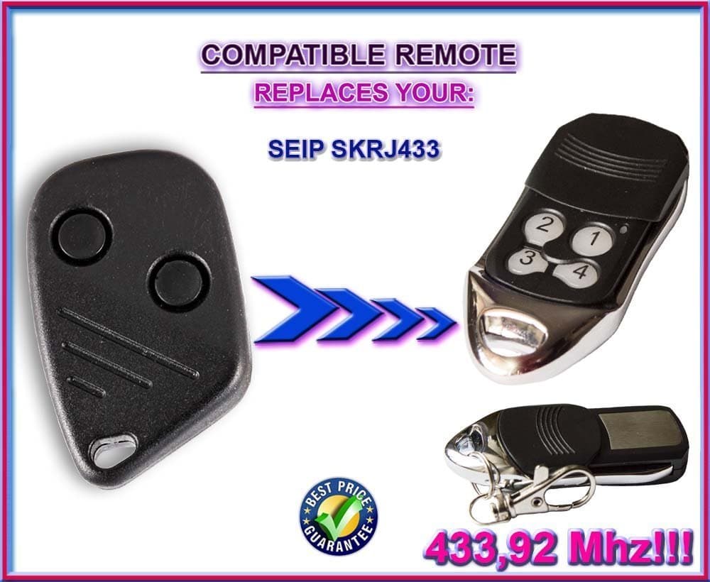 SEIP SKRJ433 compatible remote control replacement transmitter, 433.92Mhz rolling code keyfob