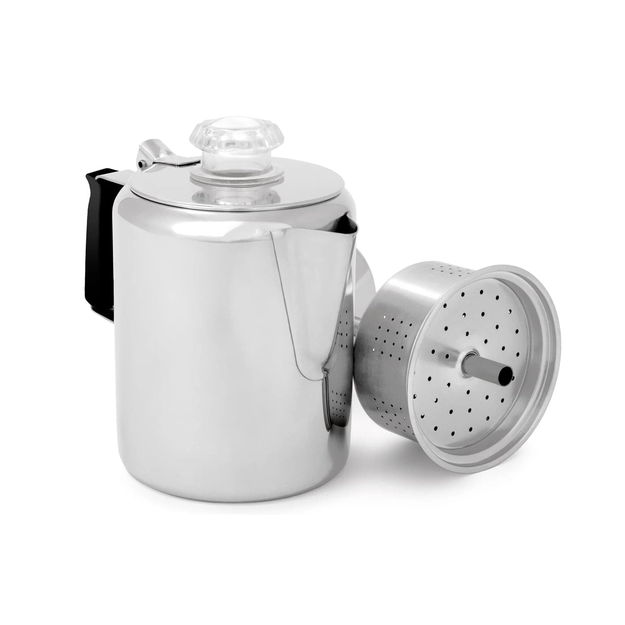 Glacier Stainless Coffee Percolator w Silicone Handle
