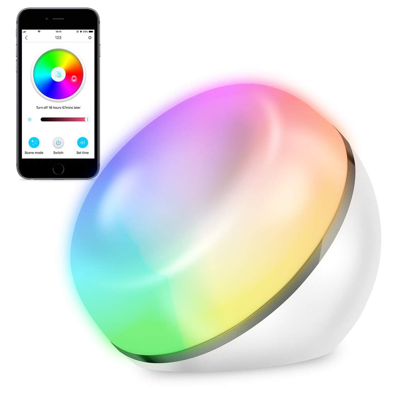 Dimmable LED Smart Light Table Lamp (Compatible with Amazon Alexa and Google Assistant), ZILWISE Gradual Change Multicolor Ambiance Lamps