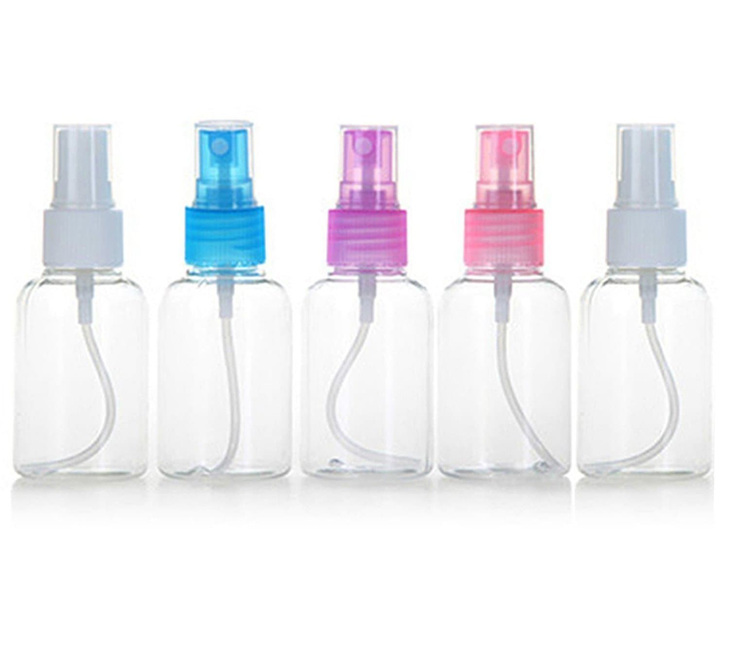 Dpolrs 5pcs 50ML Empty Plastic Spray Bottle Perfume Transparent Mini Atomizer
