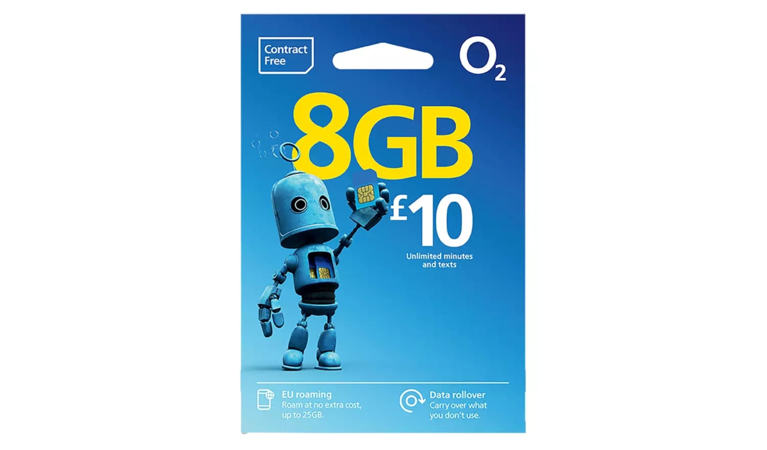 O2 Pay As You Go Sim Card, Blue