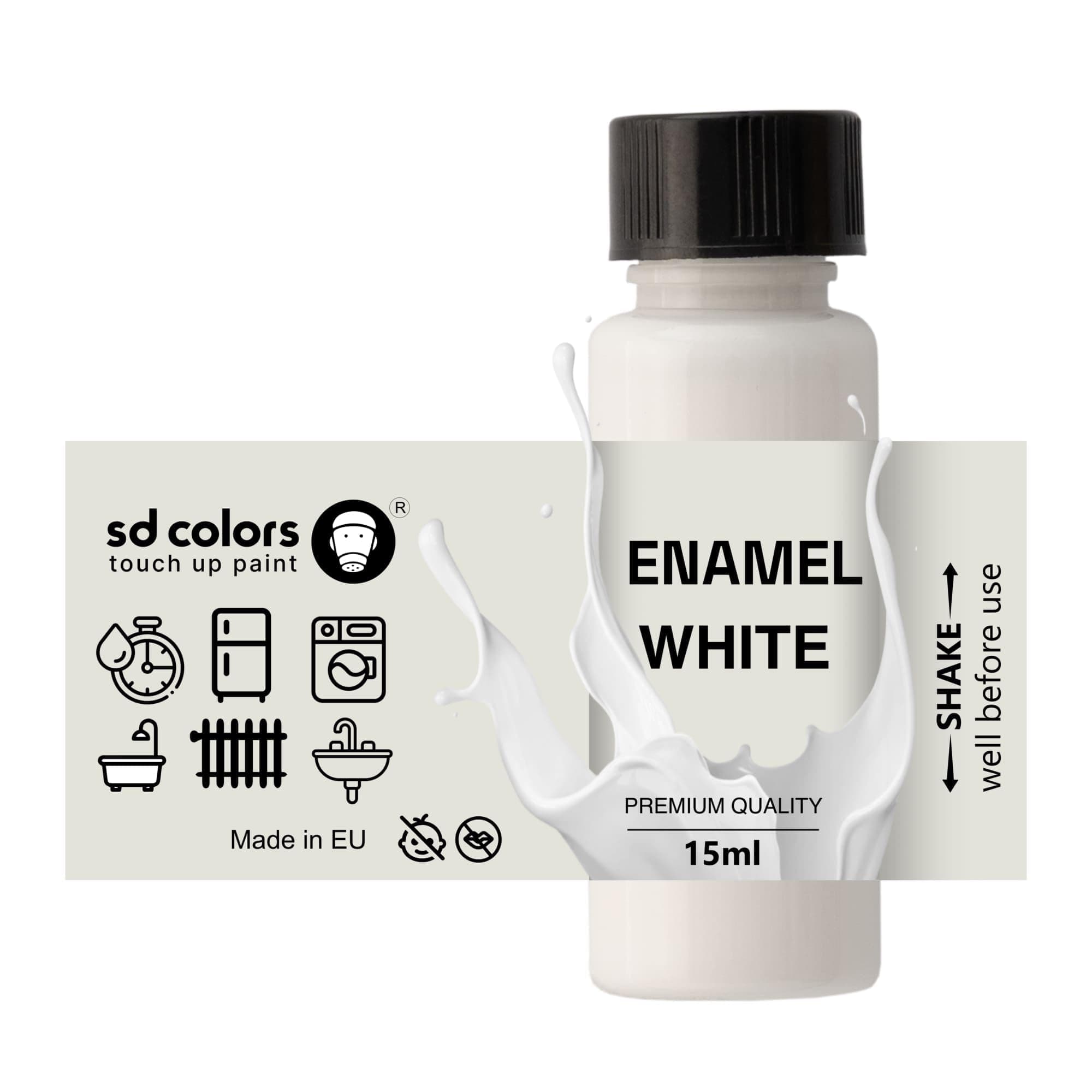 sd colors touch up paint ENAMEL WHITE TOUCH UP PAINT 8ml Quick Drying Compatible with Kitchen Appliances, Bathroom, Shower, Sink, Metal, Radiator, Fridge