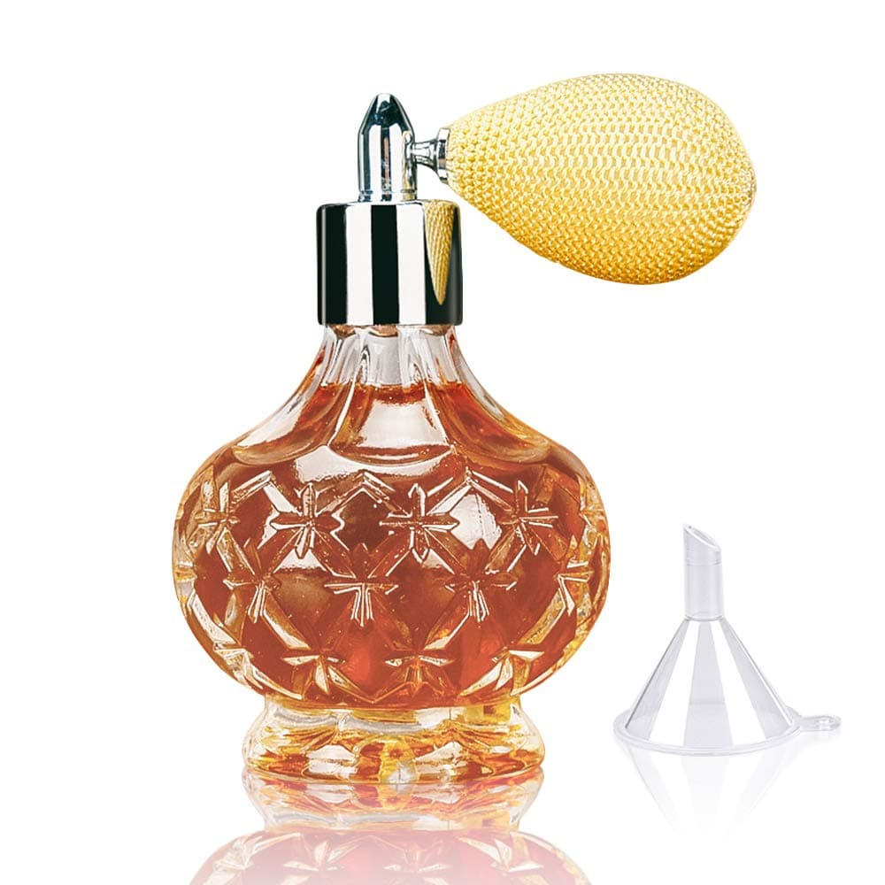 LINALL Perfume Atomizer Spray Bottle - 3.4oz Glass Refillable Bottle with Air Bulb Professional Classic Sprayer for Cocktail Great for Bartender Home Bar