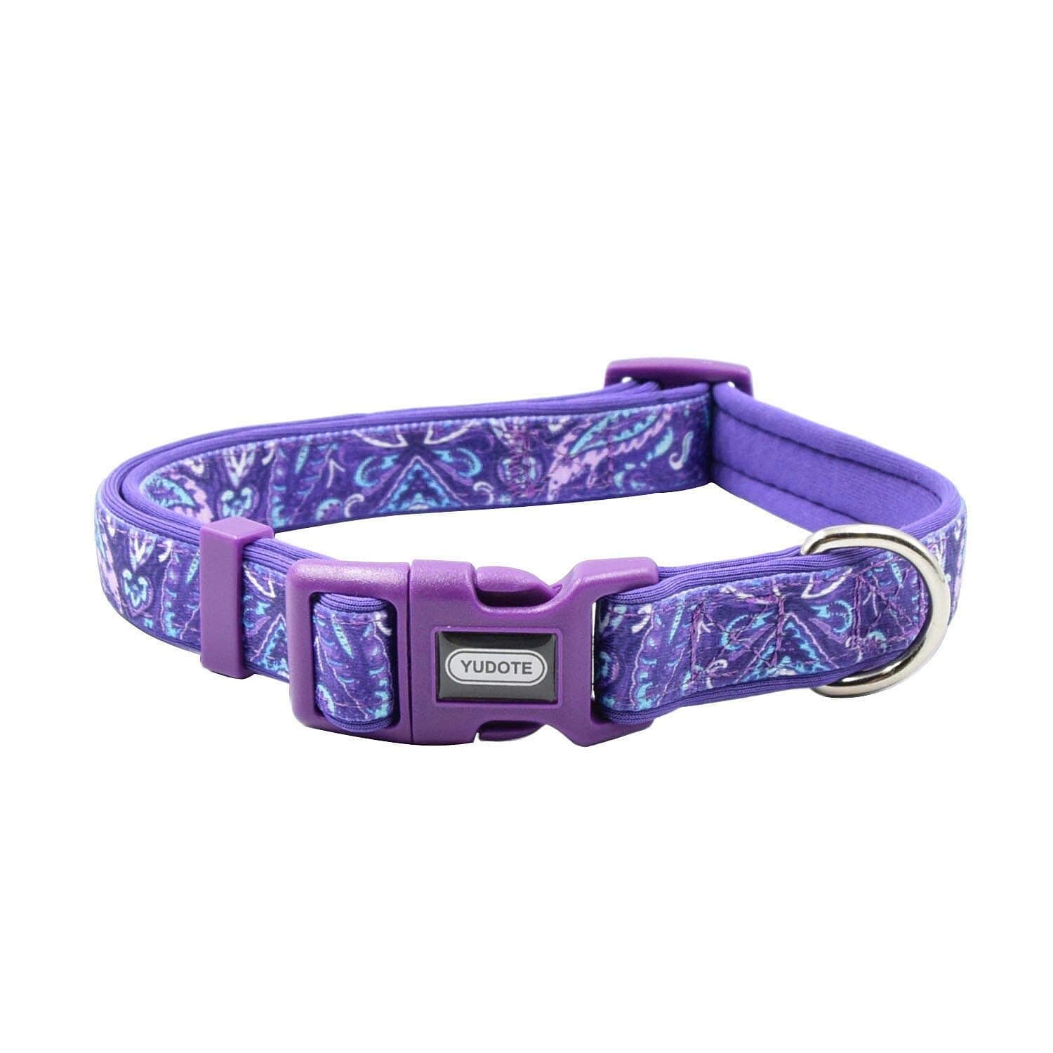 Durable Dog Collar with Maple Leaves Pattern, Neoprene Padded Soft and Comfortable, Adjustable Collars for Small Dogs & Puppies