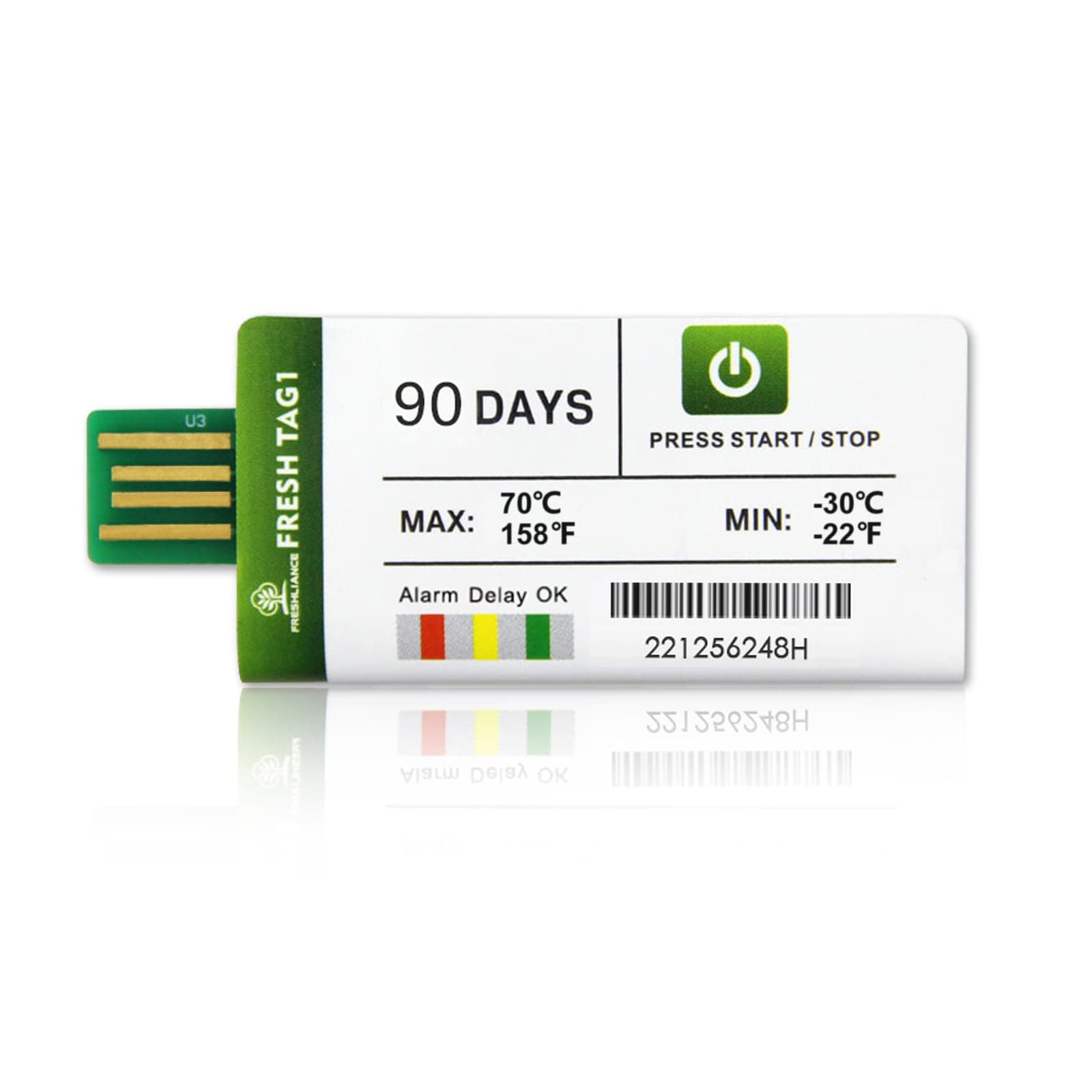 Freshliance 10packs USB Temperature Data Logger Recorder with PDF and CSV Reports High Accuracy Cover 90days Single Use Cold Chain Fresh Tag 1 New Version