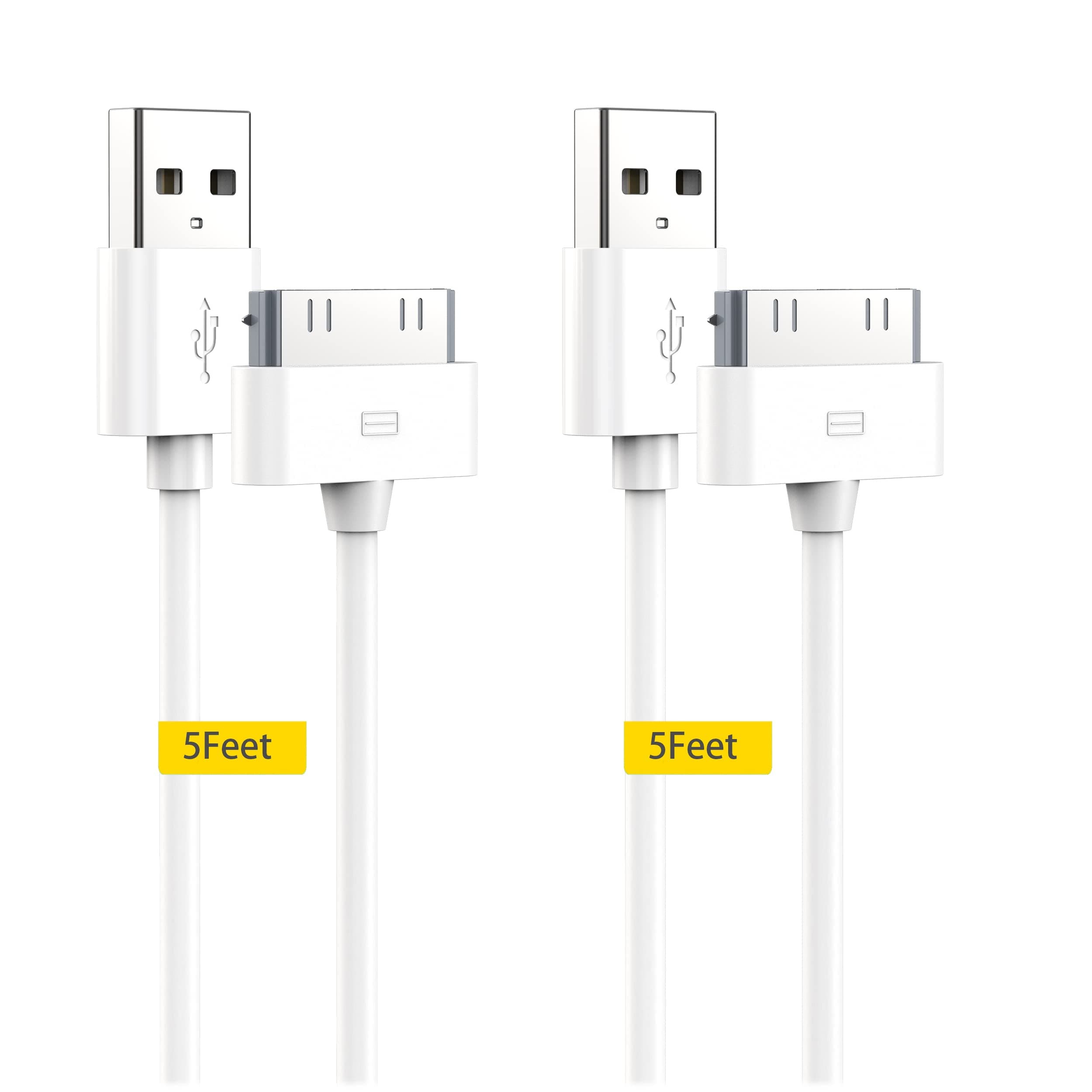 iXCC iPhone 4 4s Charger Cable iPad Charger, 2Pack 5 Feet Certified 30-Pin Charging Cable Compatible for iPad 1/2/3, iPhone 4/4S, iPhone 3G/3GS, iPod Nano 5th/6th and iPod Touch 3rd/4th gen