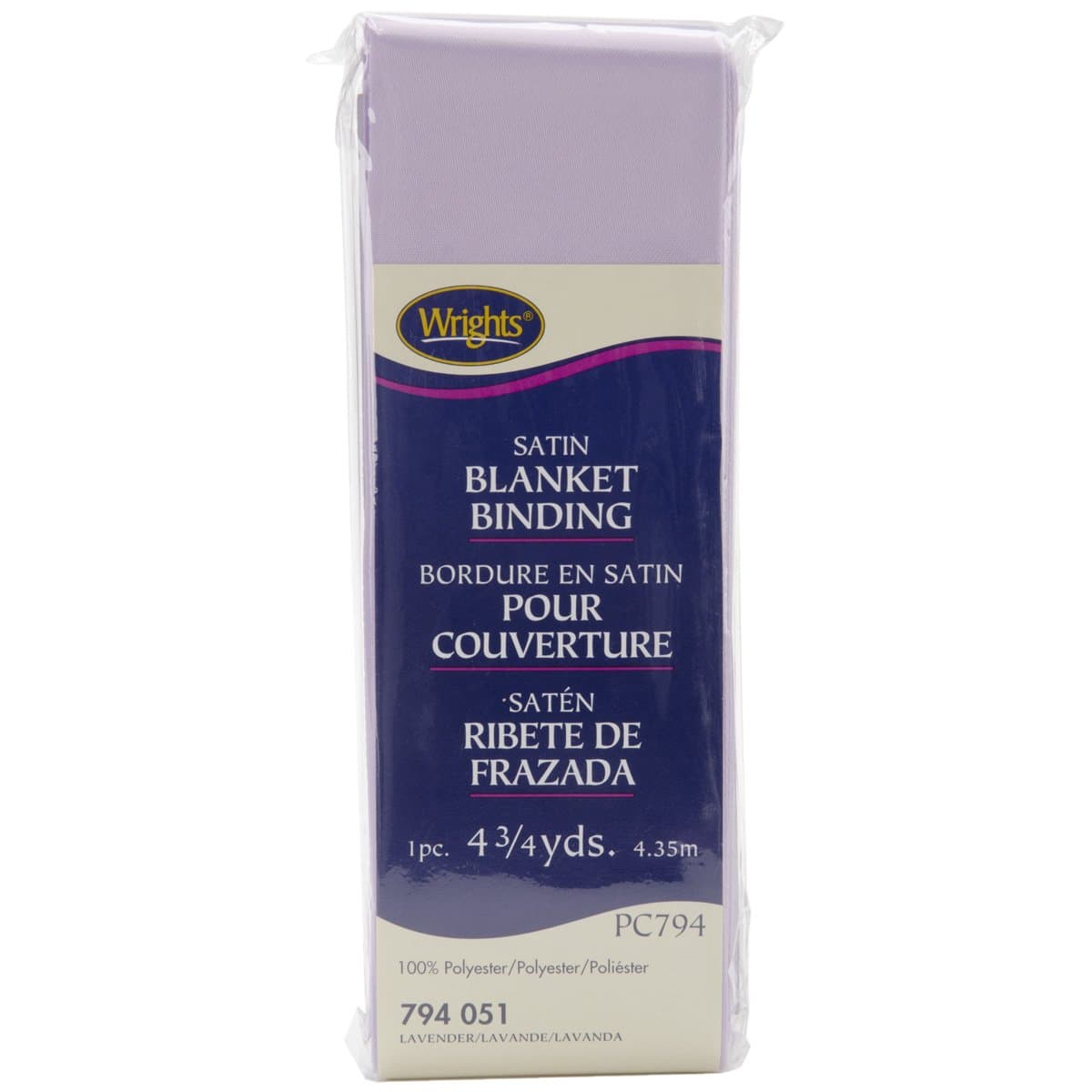 Single Fold Satin Blanket Binding 2" X4-3/4yd, Lavender