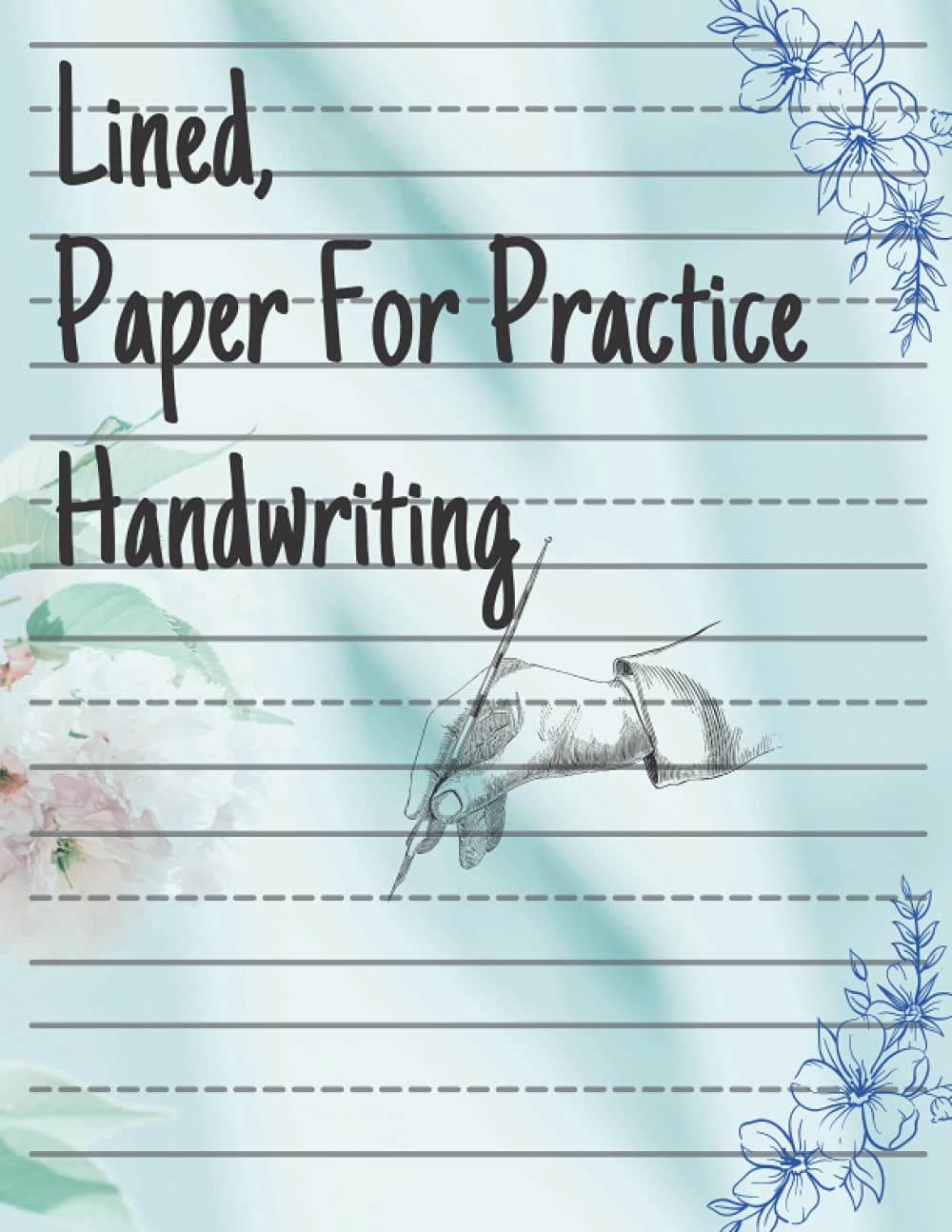Lined paper for practice handwriting: Lined paper for practice handwriting with lines for Toddlers, Students, and Kids. 8.5 x 11 inches 150 Blank handwriting practice paper with dotted lines.