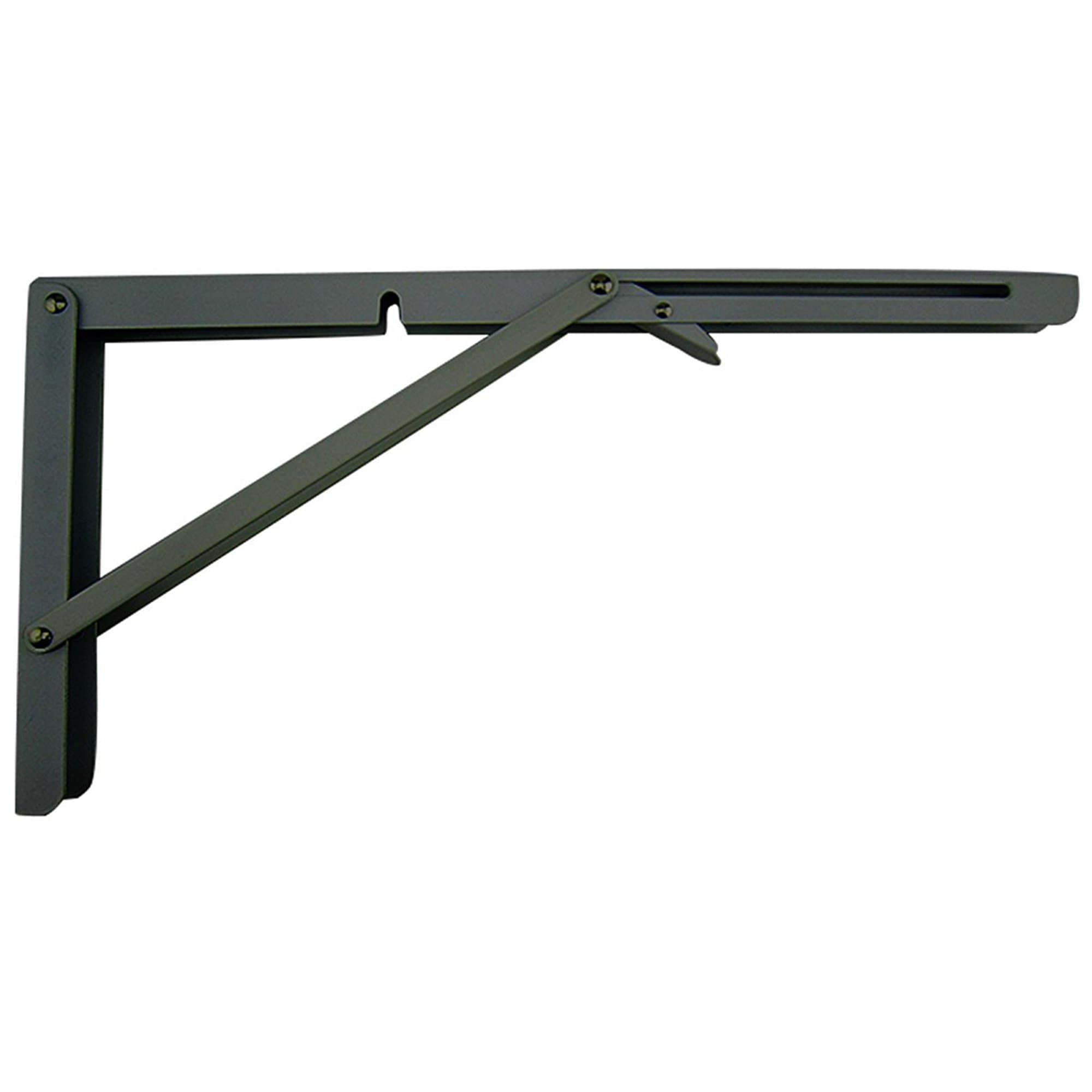 MechWares Folding Bracket for Shelves Tables Long Release Space Saving for Standing Desk Wall-Mounted Drop-Leaf in Kitchen | Laundry Room | Garage | Boat | RV -1 Pcs (16 inch, Black)