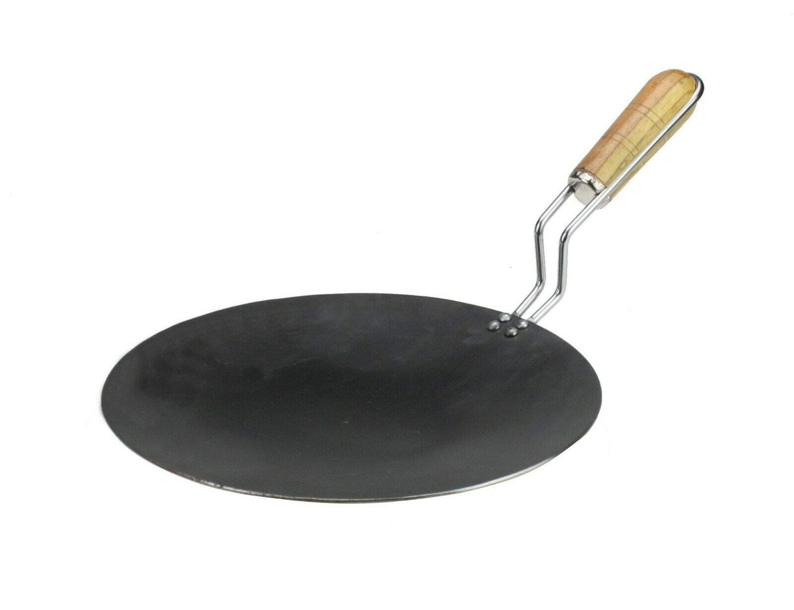 Iron TAWA PAN 12" with Wooden Handle