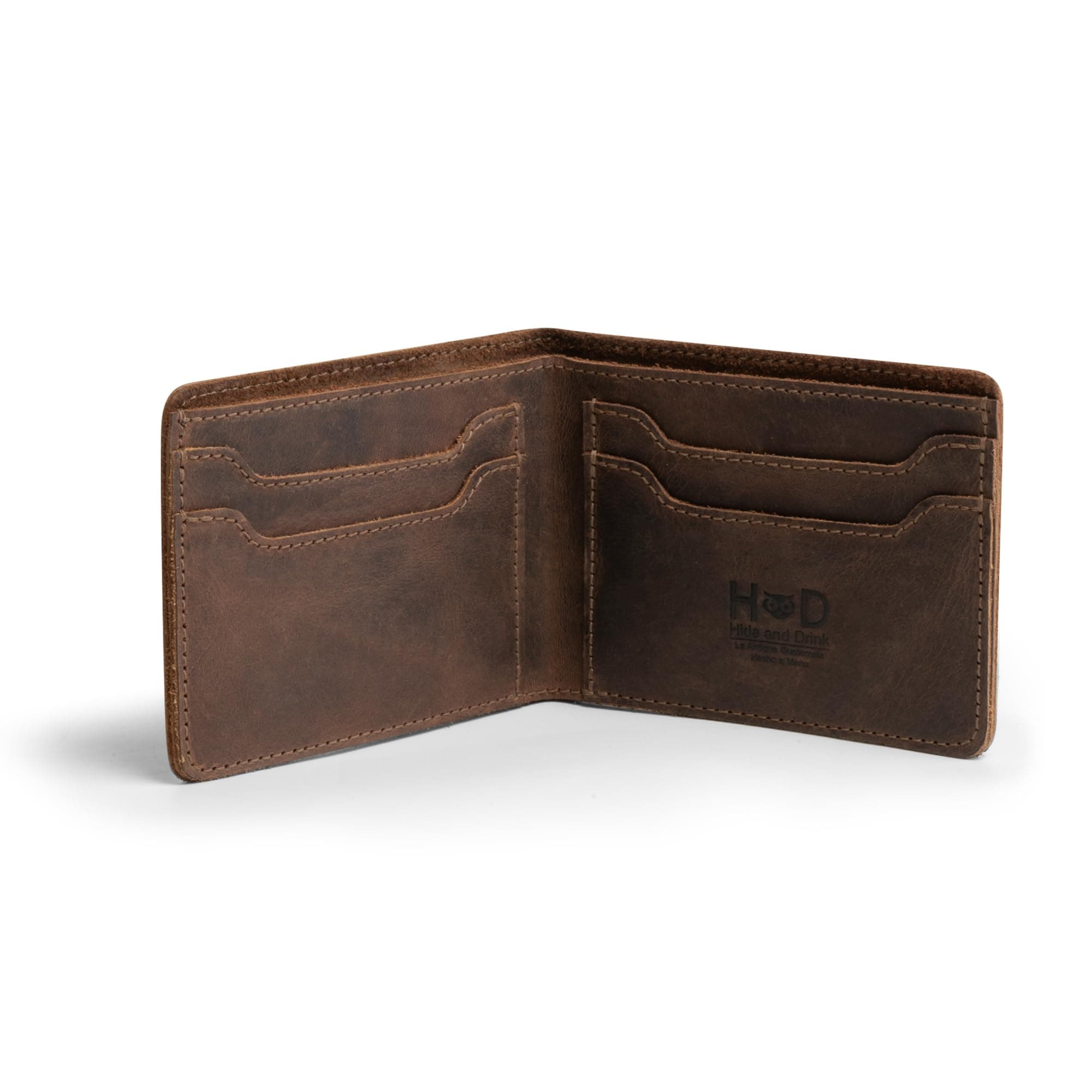 Classic Wallet Handmade from Full Grain Leather - Storage Case for Identification (Bourbon Brown), Bourbon Brown, Classic