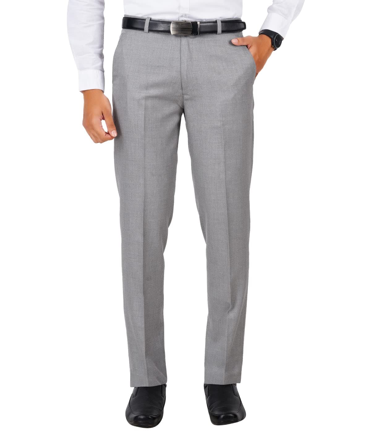 Mc HenryMcHenry Men's Solid Formal Regular Fit Wrinkle Free PolyViscose Trousers