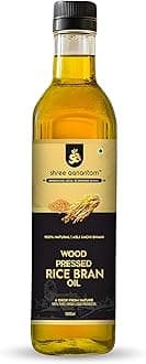 Cold Pressed Rice Bran Oil - 1 Liter | Bottle | Kolhu/Kacchi Ghani/Chekku | 100% Pure & Natural | Chemical-Free | Wood Pressed Rice Bran Oil for Cooking (1l (Pack of 1))