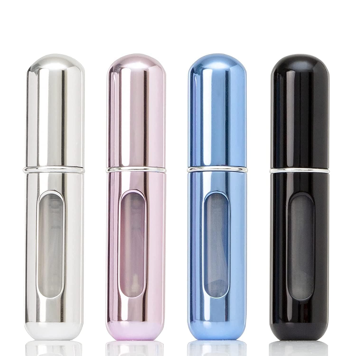 - 4 PCS Refillable Perfume Atomizer Bottle, Portable Travel Mini Spray Bottles, Cologne Dispenser Perfume Bottles, Portable Empty Spray Bottle for Travel Multicolor