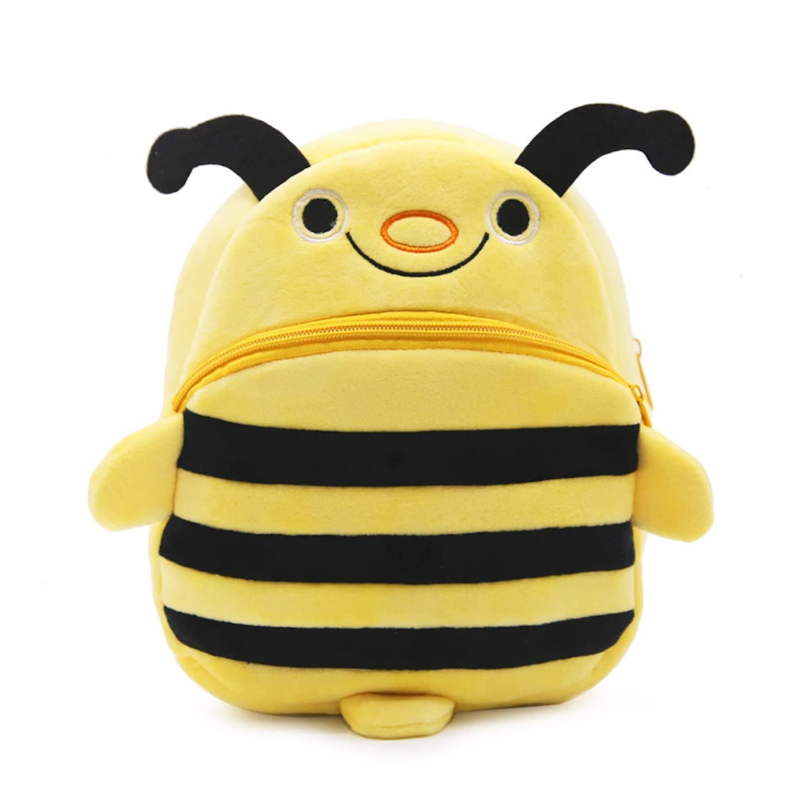 MecllisKids Mini Backpack Cute Plush School Bag Toddler Small Backpack Baby 3D Animal Shape Schoolbag Preschool Bag Gift (bee)