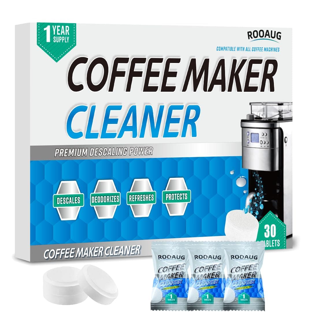 30 Tabs Coffee Machine Cleaner Tablets,Espresso Machine Cleaning Ta.blets,Coffee Maker Cleaning Ta.blets,Coffee Maker Descaler Compatible for all Models[Amazon-developed Certification] Compact by Design