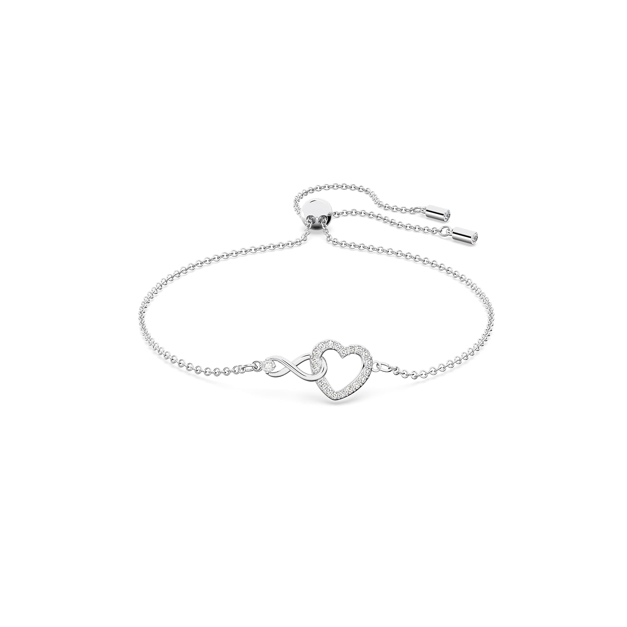 Infinity Heart Jewelry Collection, Necklaces and Bracelets, Rose Gold & Rhodium Tone Finish, Clear Crystals