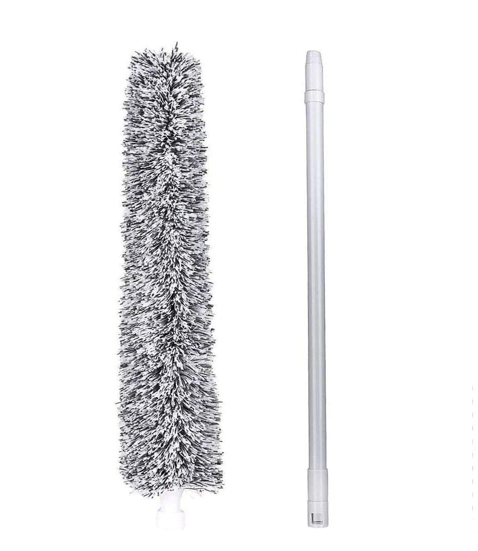 Apark Home Cobweb Duster with Telescopic Extendable Pole, Fluffy Anti-Static Feather Duster, Long Handled Duster for Interior Roof, Ceiling Fan for Cobwebs Dust Cleaning - Wet & Dry Use