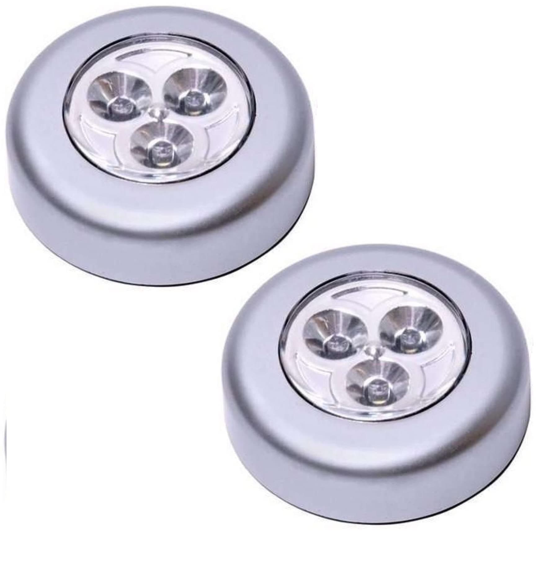 Three Secondz 3LED Touch Self Stick and Click Lights Push On/Off Light Battery Operated