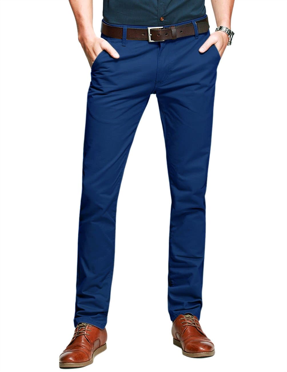 Mens Regular-Fit Casual Flat Front Chino Pants