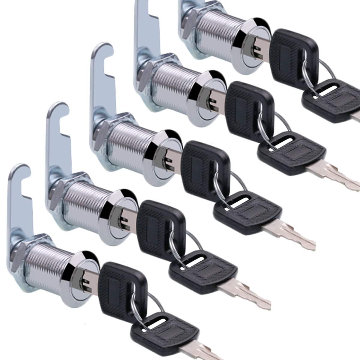 5 Pack Mailbox Lock Replacements - Chougui Keyed Alike Letter Box Lock, Cam Lock for Cabinet, Drawer, Cupboard, Locker, Door - 4 Sizes Including 16, 20, 25, 30mm