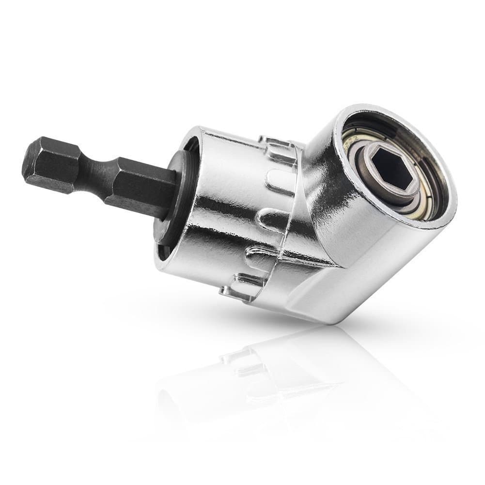 CIGOTURight Angle Drill, 105 Degree Multifunction Right Steel Angle Driver Angle Extension Power Screwdriver Drill with 1/4" Drive 6mm Hex Quick Change Magnetic Drill Bit Angled Bit Power Drill Tool