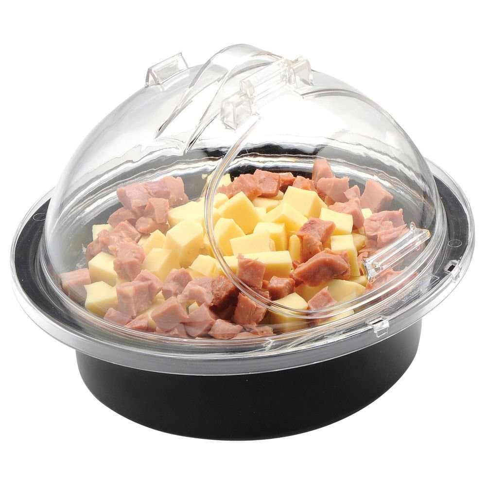 Hubert® Black Sampling Tray with Dome - 10"Dia x 9"H