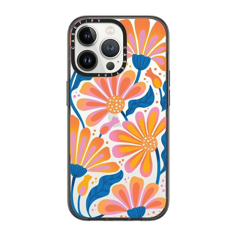 CASETiFYCompact iPhone 13 Pro Case [2X Military Grade Drop Tested / 4ft Drop Protection] - Lazy Daisy - Clear Black