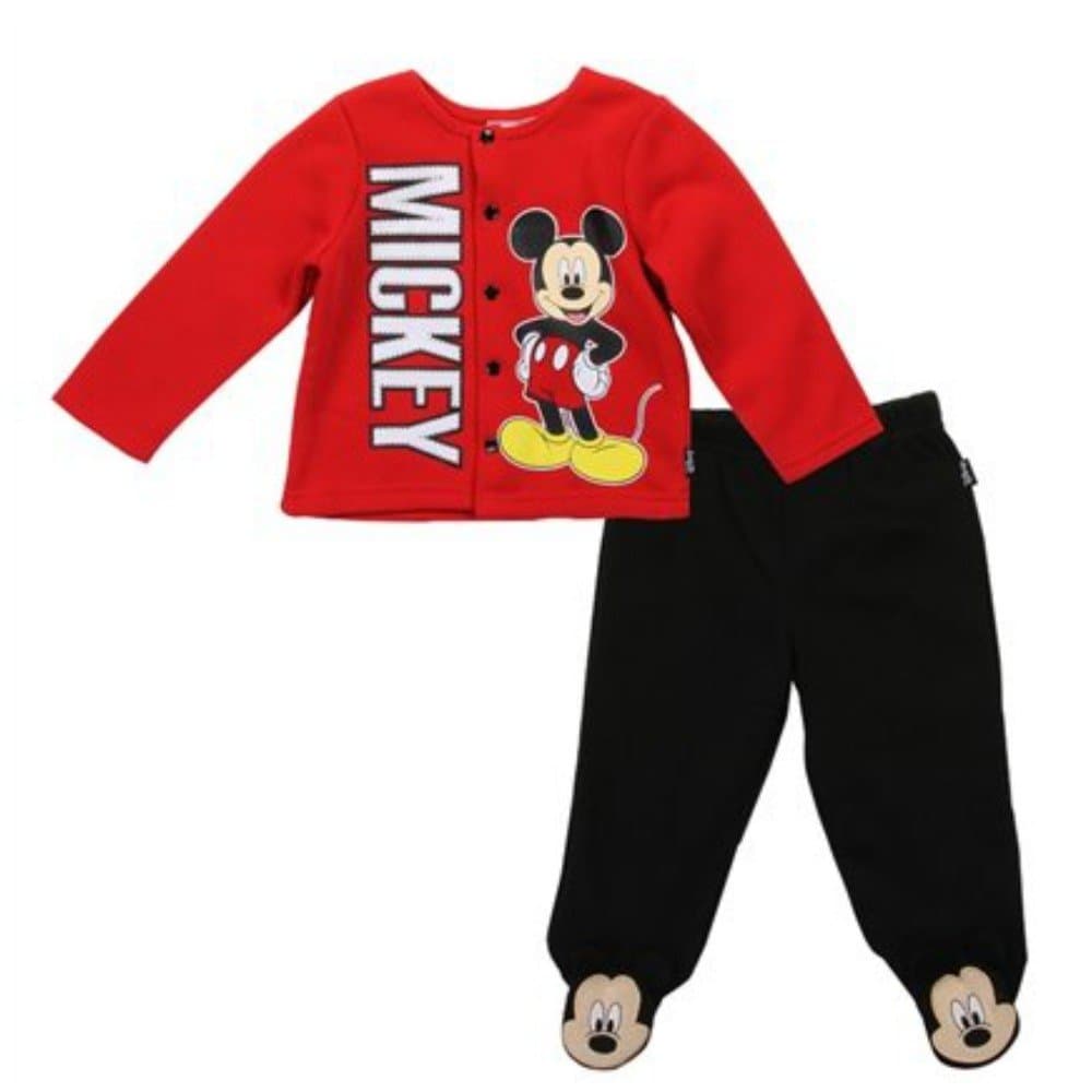 Mickey Mouse 2pc Fleece Jacket and Pant Set (6-9M) Red