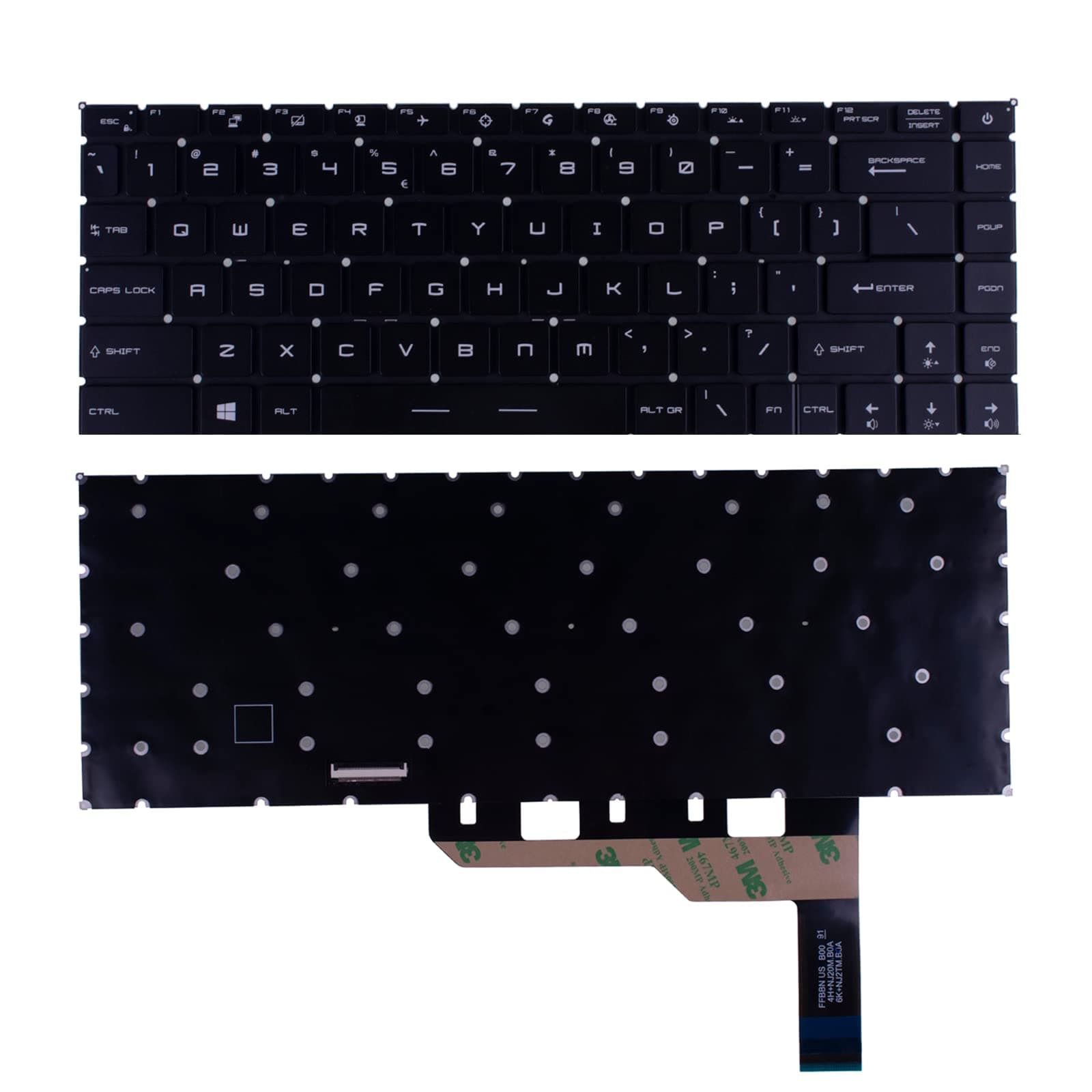 New US Layout Backlit Keyboard Replacement for MSI GS66 Stealth GE66 Raider GP66 & Stealth 15M Per-Key RGB Backlit Keyboard Black MS-16V1 MS-1541 MS-1542 Keyboard