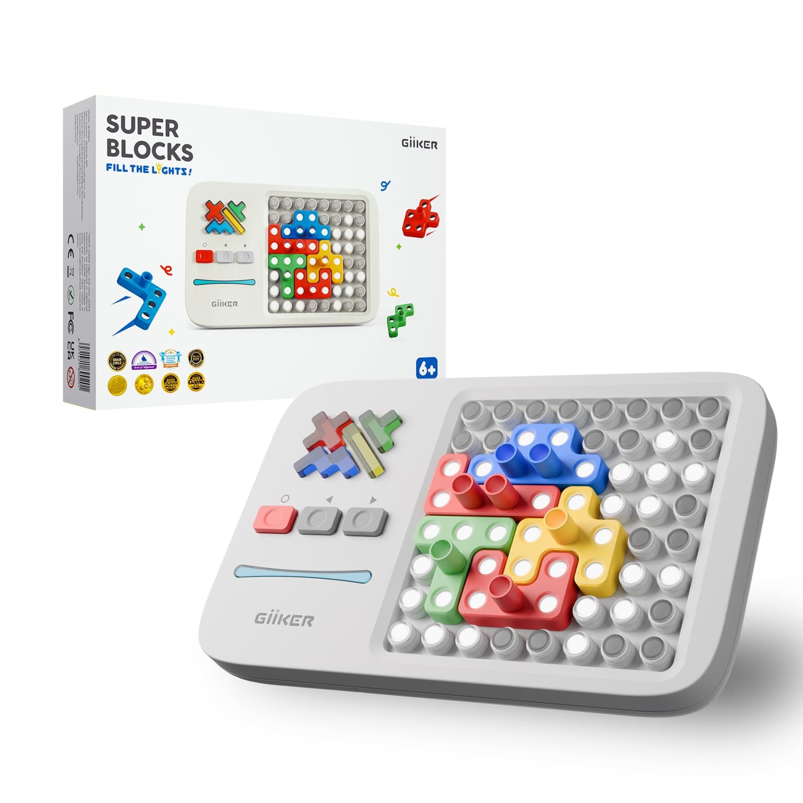 – GiiKER Super Blocks Puzzle Game, 1000+ Leveled Up Electronic Brain Game for Kids Boys and Girls, Handheld Brain Teaser Puzzle Travel Game, Educational Fun Birthday Gift Toys for Ages 6-12 Years Old