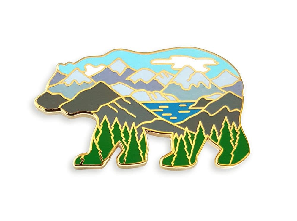 Bear Mountain Landscape Enamel Lapel Pin