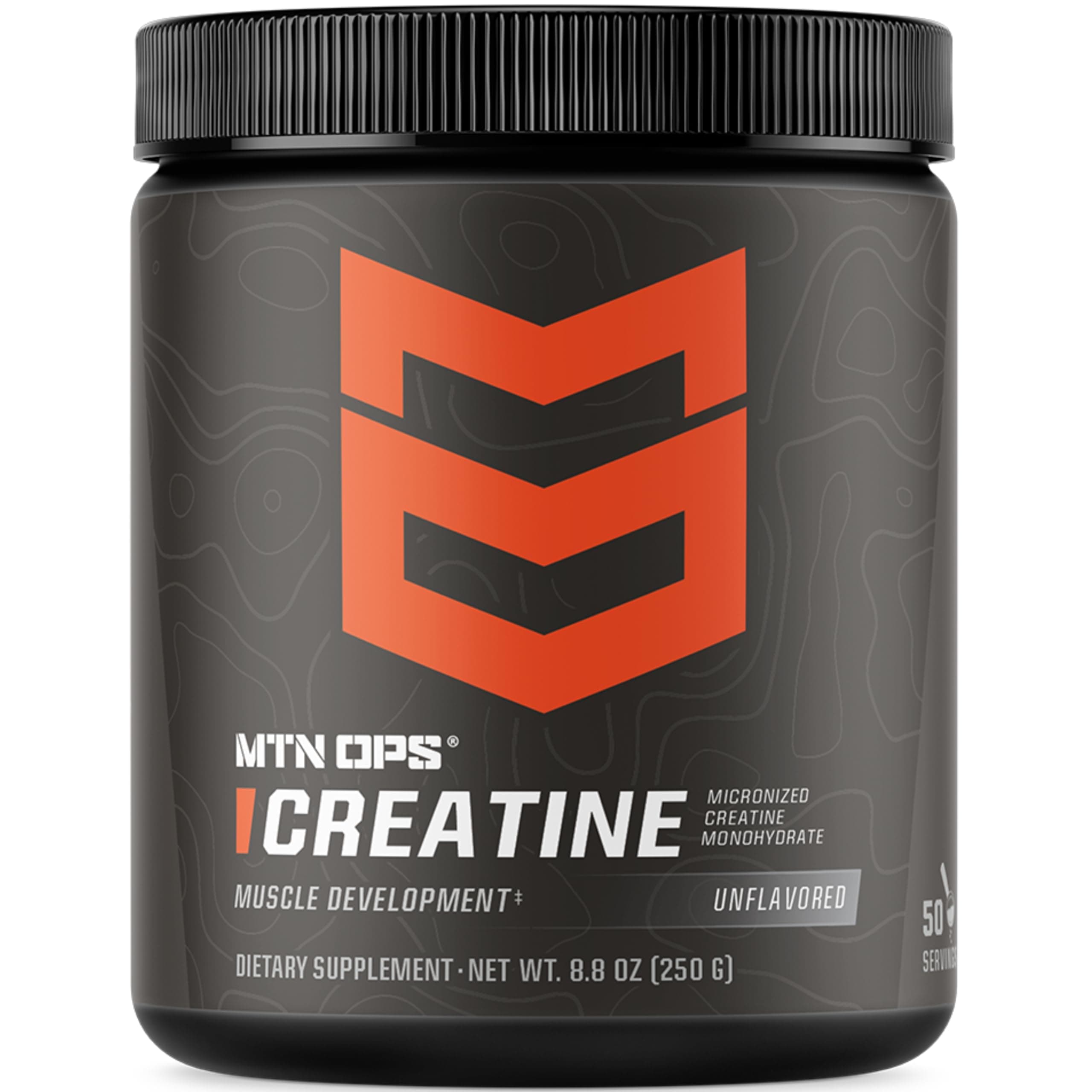 MTN OPS Micronized Creatine Monohydrate Powder – Unflavored 5 g per Serving, 50 Servings – Pure Creatine for Men for Muscle Recovery & Strength Training
