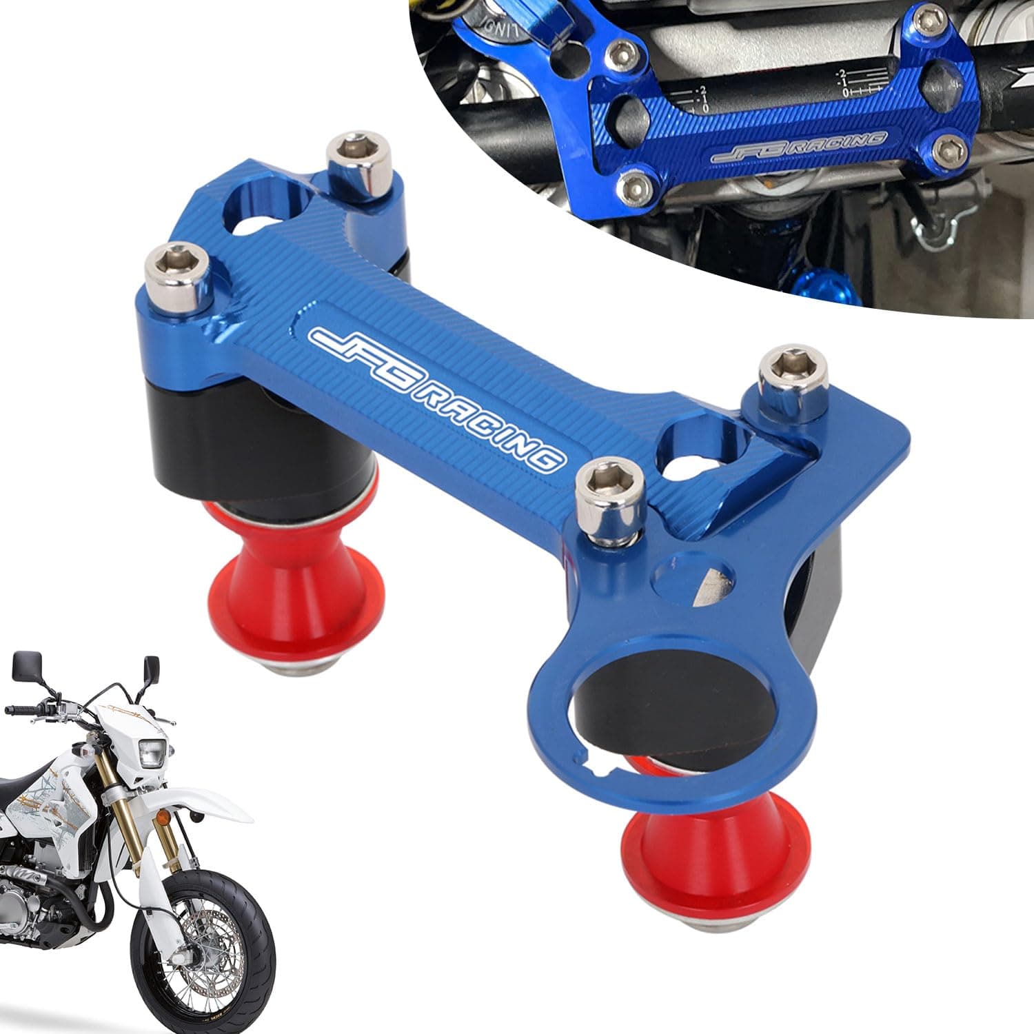 Motorcycle Handlebar Risers 1 1/8" Handlebar Mount Clamp for DRZ 400 DRZ400 DRZ400SM DRZ400E DRZ400S 2005-2024 Blue