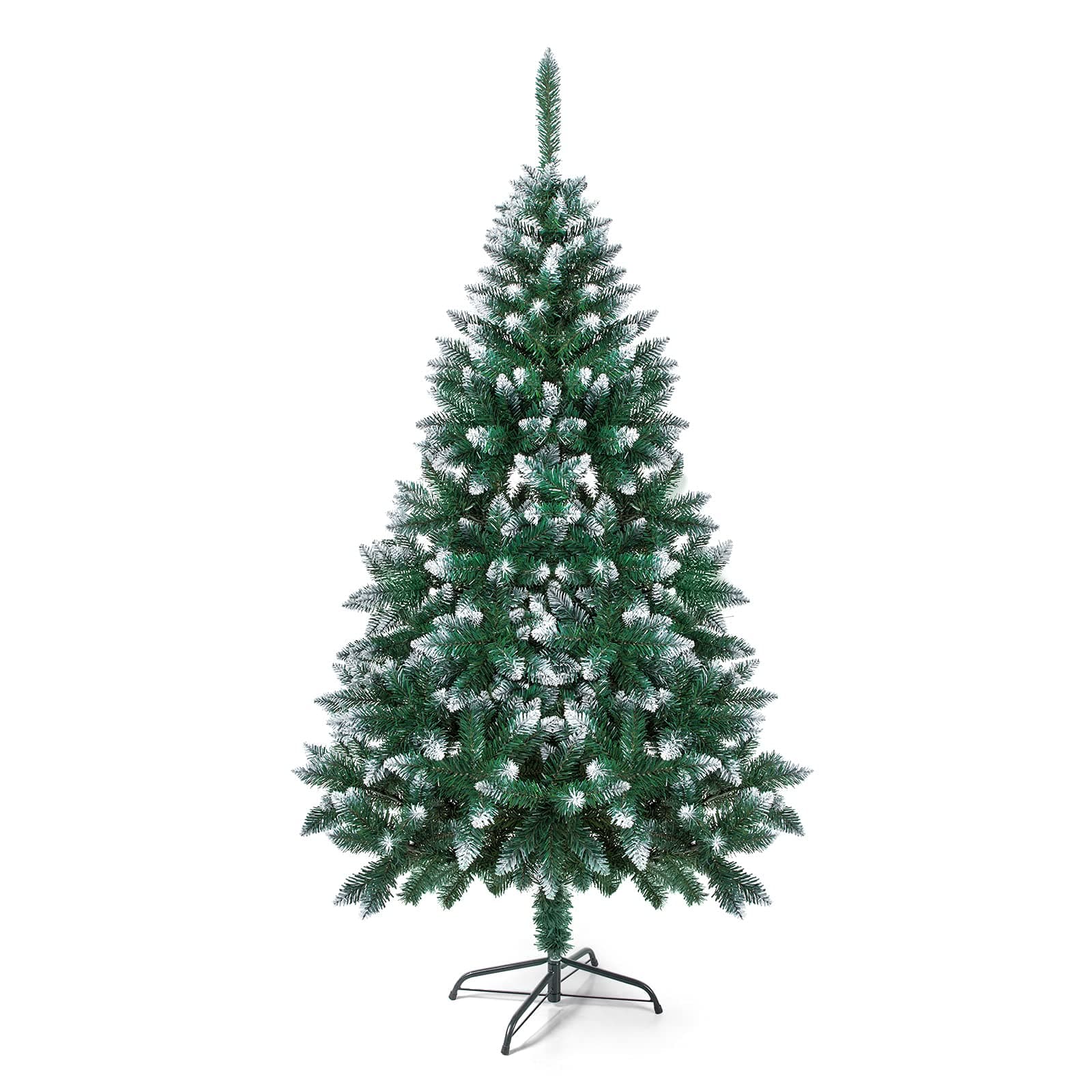 BOCCA 8FT Christmas Tree Artificial Pine Tree for Holiday Decorations with 1500 Branch Tips, Green Spray White
