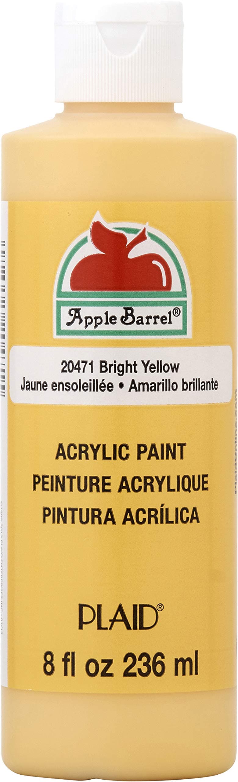 Apple Barrel, Matte Acrylic Paint, 8 fl oz, Bright Yellow, (Pack of 1)